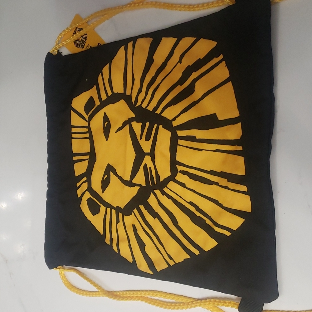 Disney Lion King cinch bag backpack drawstring nwt black gold draw